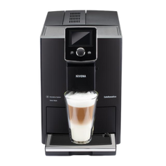 Nivona CafeRomatica NICR820 zwart. Met deze volautomatische espressomachine zet je eenvoudig een vers kopje koffie. Het Aroma Balans Systeem zorgt voor een maximaal aroma. Zet met één druk op de knop de lekkerste koffie, espresso of cappuccino, die je kunt aanpassen met je naam en icoon, precies zoals jij hem graag drinkt. Deze machine is ideaal voor kleinere bedrijven en particulier gebruik.