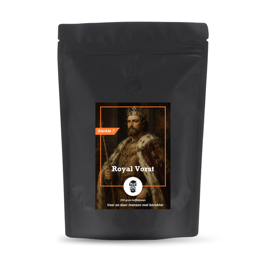 Royal Vorst Arabica en Robusta koffiebonen in zwarte koffiezak