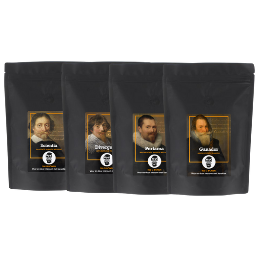 Taste the black friday proefpakket van koffiebranderij Man met de Baard