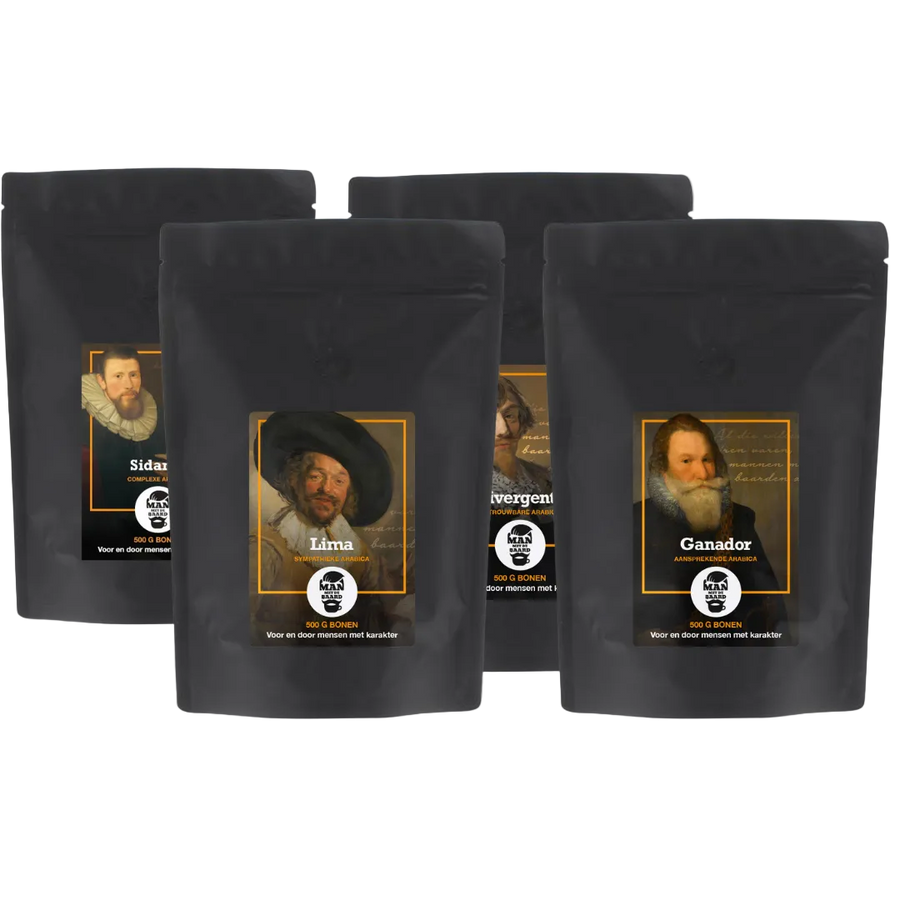 Met ons proefpakket ontdek je vier unieke Single Origin Arabica koffiebonen, zorgvuldig geselecteerd uit de beste koffieregio's ter wereld. Elk van deze koffiebonen biedt een exclusieve smaakbeleving en neemt je mee op een reis door de prachtige koffielanden Brazilië, Peru, Colombia en Ethiopië. Ideaal voor de fijnproever die graag experimenteert met hoogwaardige koffie.